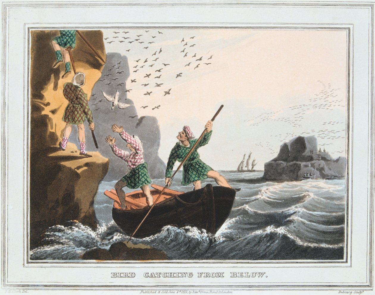 اصطياد الطيور من الأسفل ، جزر شيتلاند ، 1813 بواسطة غير معروف