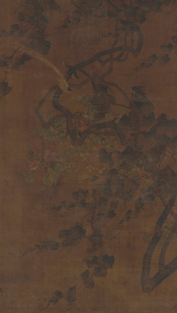 الطيور والعنب والزهور ، سلالة مينغ ، 1368-1644. بواسطة غير معروف