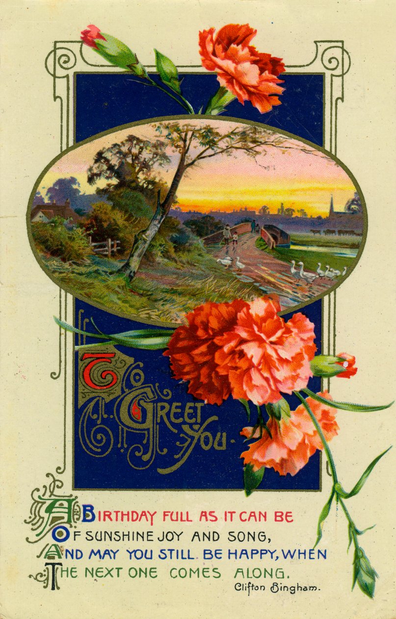 بطاقة عيد ميلاد ، c1911 بواسطة غير معروف