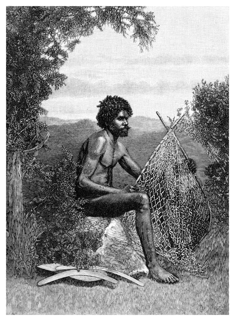 Blackfellow إصلاح شبكته ، أستراليا ، 1886 بواسطة غير معروف