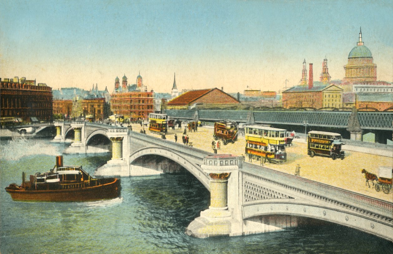 جسر بلاكفرايرز ، لندن ، c1910. بواسطة غير معروف