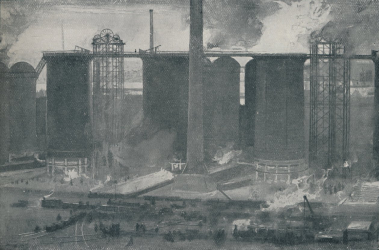 أفران الانفجار في Bell Bros. Iron Works ، Middlesborough ، 1910 بواسطة غير معروف