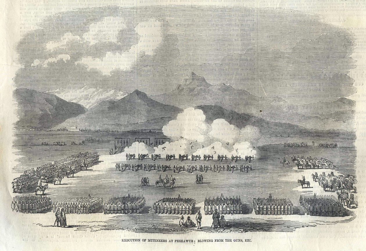 النفخ من البنادق في الهند البريطانية ، 1857 بواسطة غير معروف