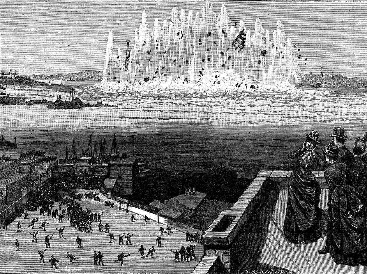 تفجير فيضان روك ، 1885 ، 1886. بواسطة غير معروف