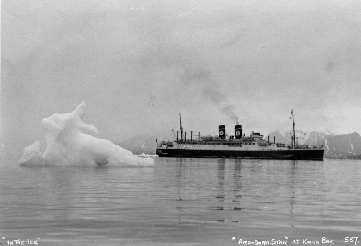 Blue Star Lines سفينة سياحية SS Arandora Star ، Kongsfjorden ، Spitzbegen ، النرويج ، 1929 بواسطة غير معروف