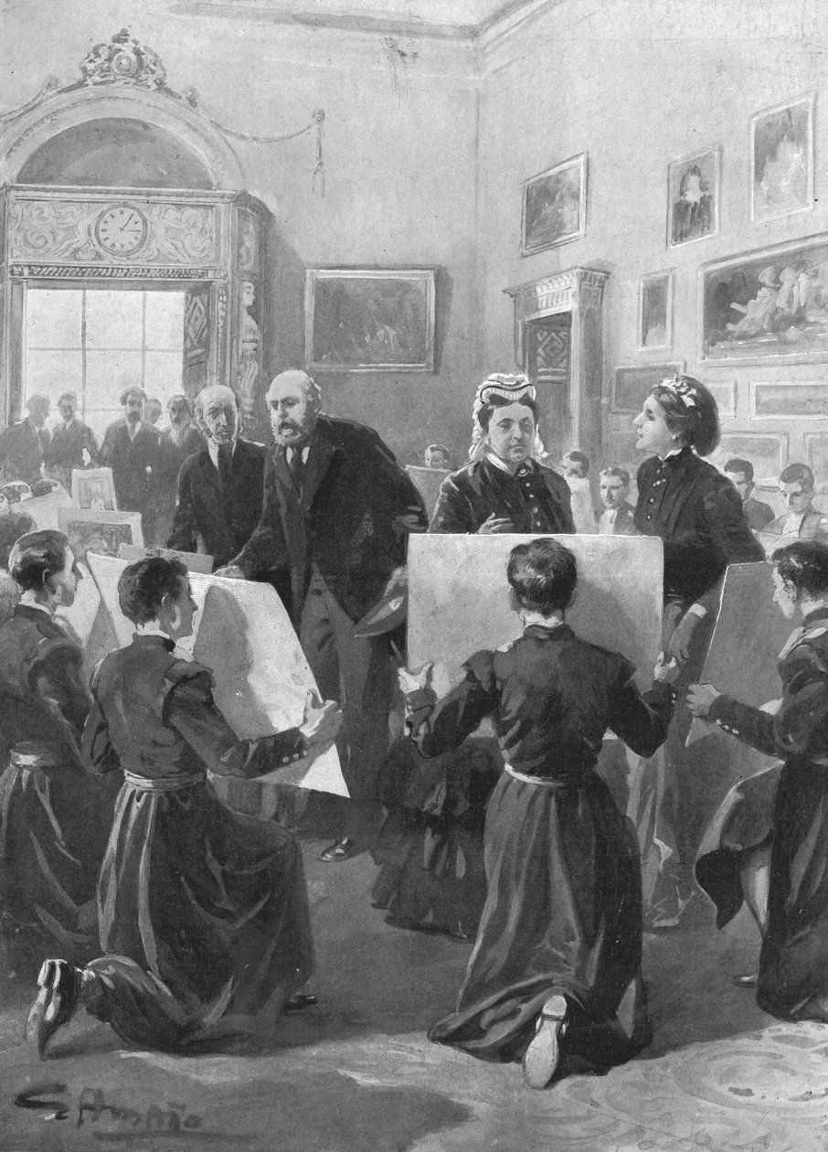 Bluecoat Boys يعرضون رسوماتهم للملكة فيكتوريا في قصر باكنغهام ، 1873 ، 1901. بواسطة غير معروف