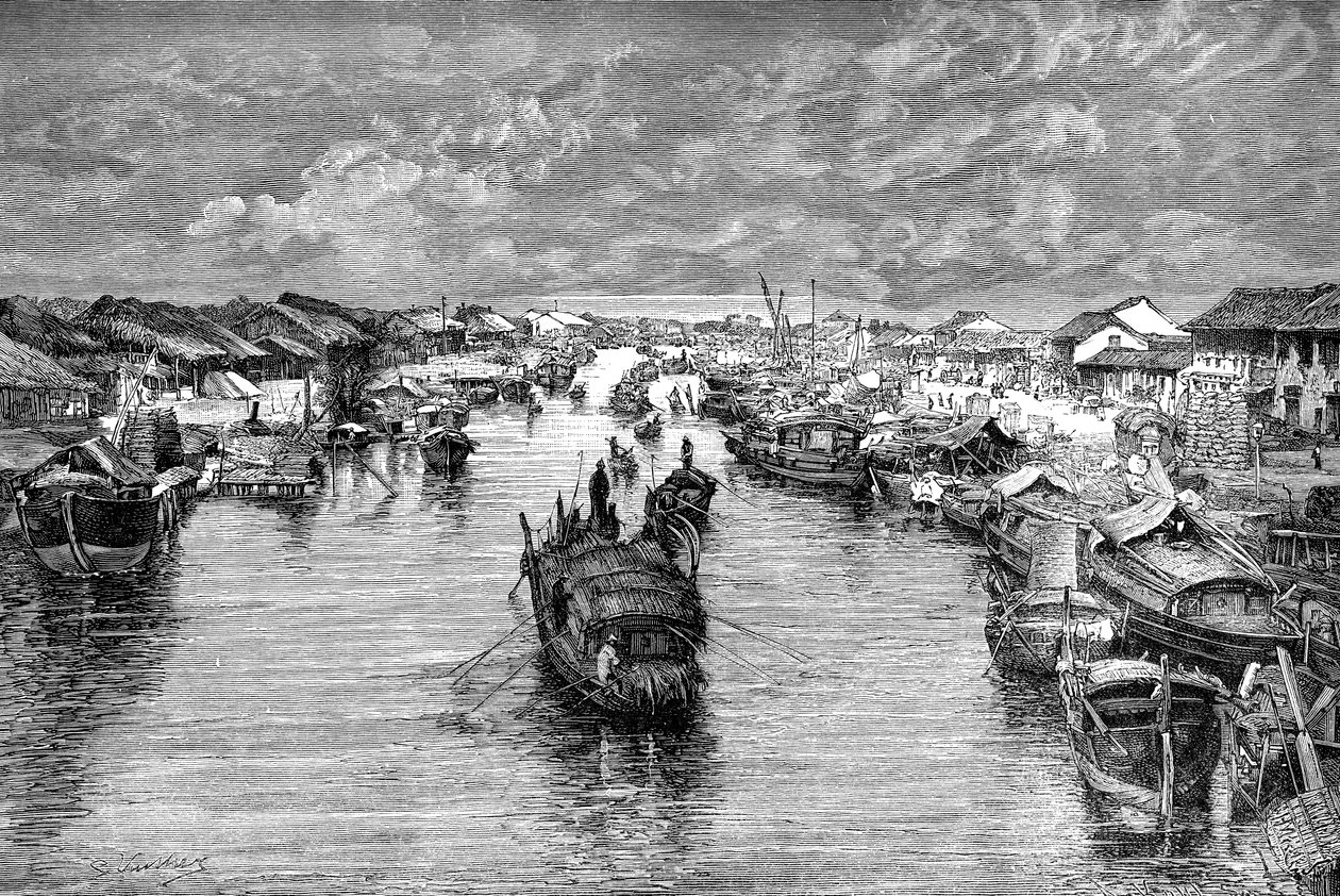 قوارب في أرويو الصينية ، بالقرب من سايغون ، فيتنام ، 1895 بواسطة غير معروف