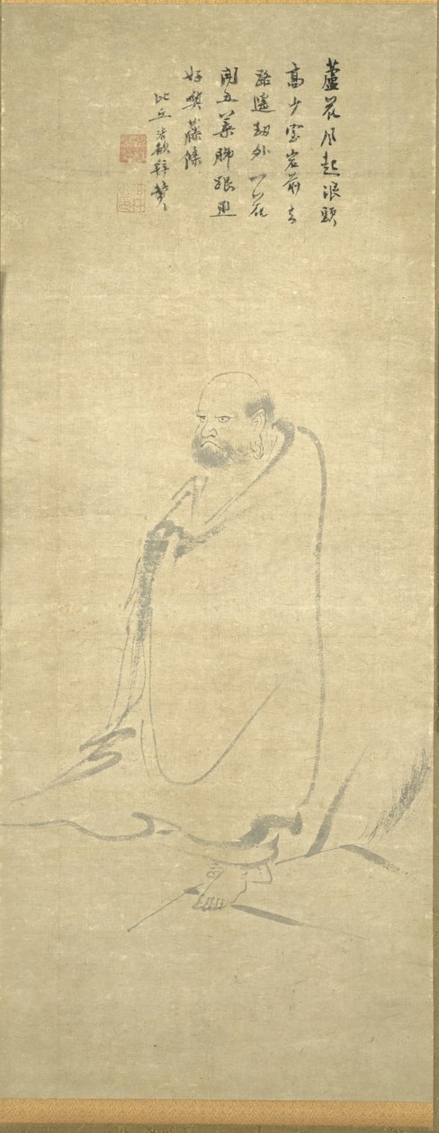 Bodhidharma عبور نهر Yangzi على قصب ، 1300s. بواسطة غير معروف