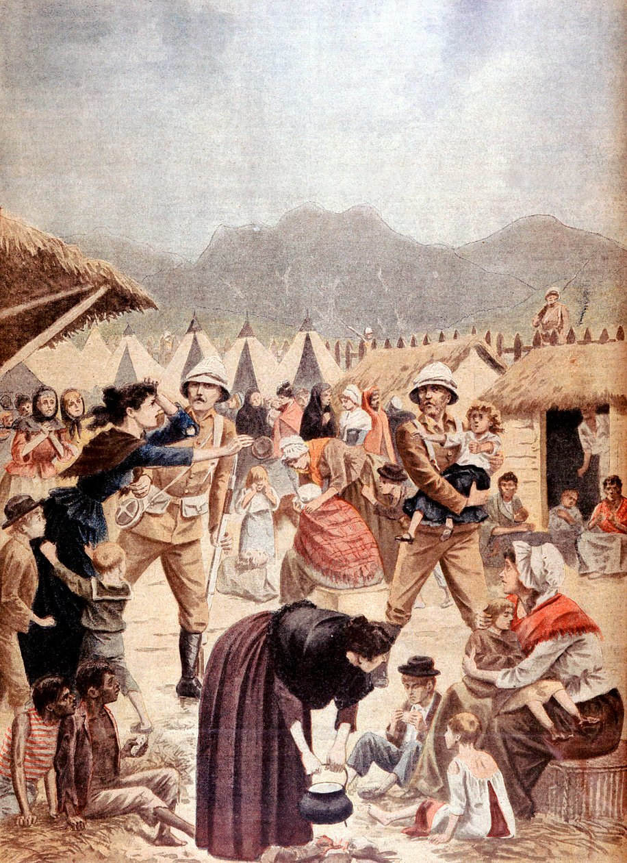 نساء وأطفال من البوير في معسكر اعتقال بريطاني في ترانسفال ، حرب البوير ، 1901 بواسطة غير معروف