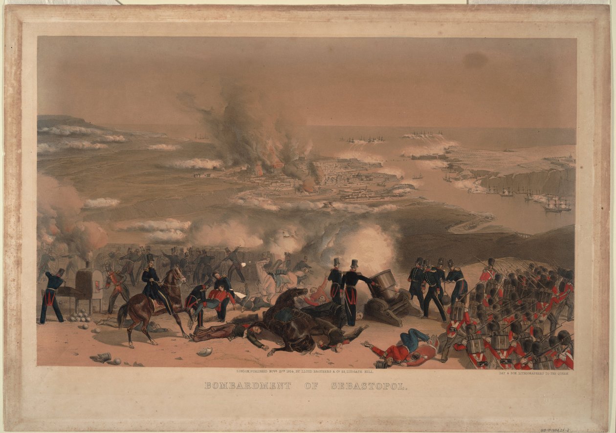 قصف سيفاستوبول ، 1854 بواسطة غير معروف