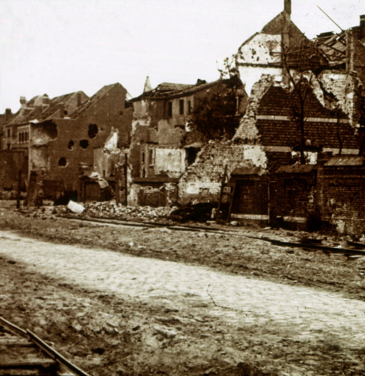 قصفت المباني ، نيوبورت ، فلاندرز ، بلجيكا ، c1914-c1918 بواسطة غير معروف