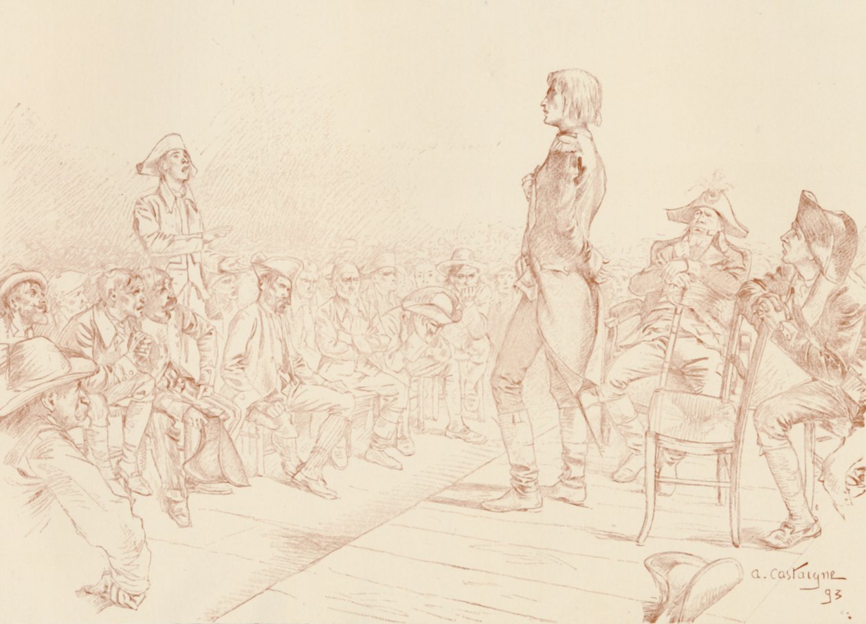بونابرت يخاطب نادي يعقوب في كورسيكا ، c1789 ، 1896 بواسطة غير معروف