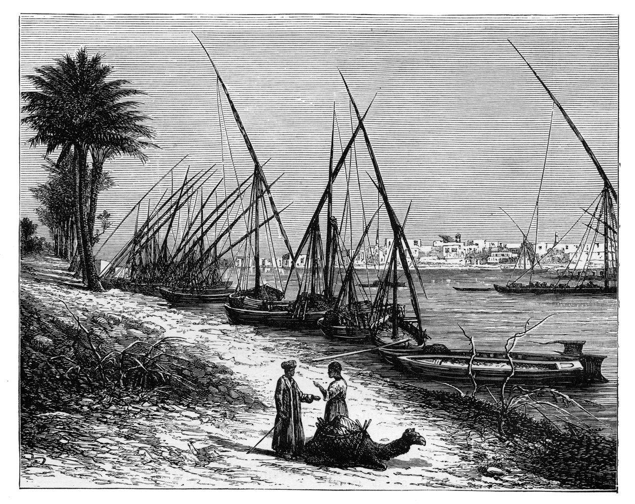 بولاق على نهر النيل ، القاهرة ، مصر ، c1890 بواسطة غير معروف