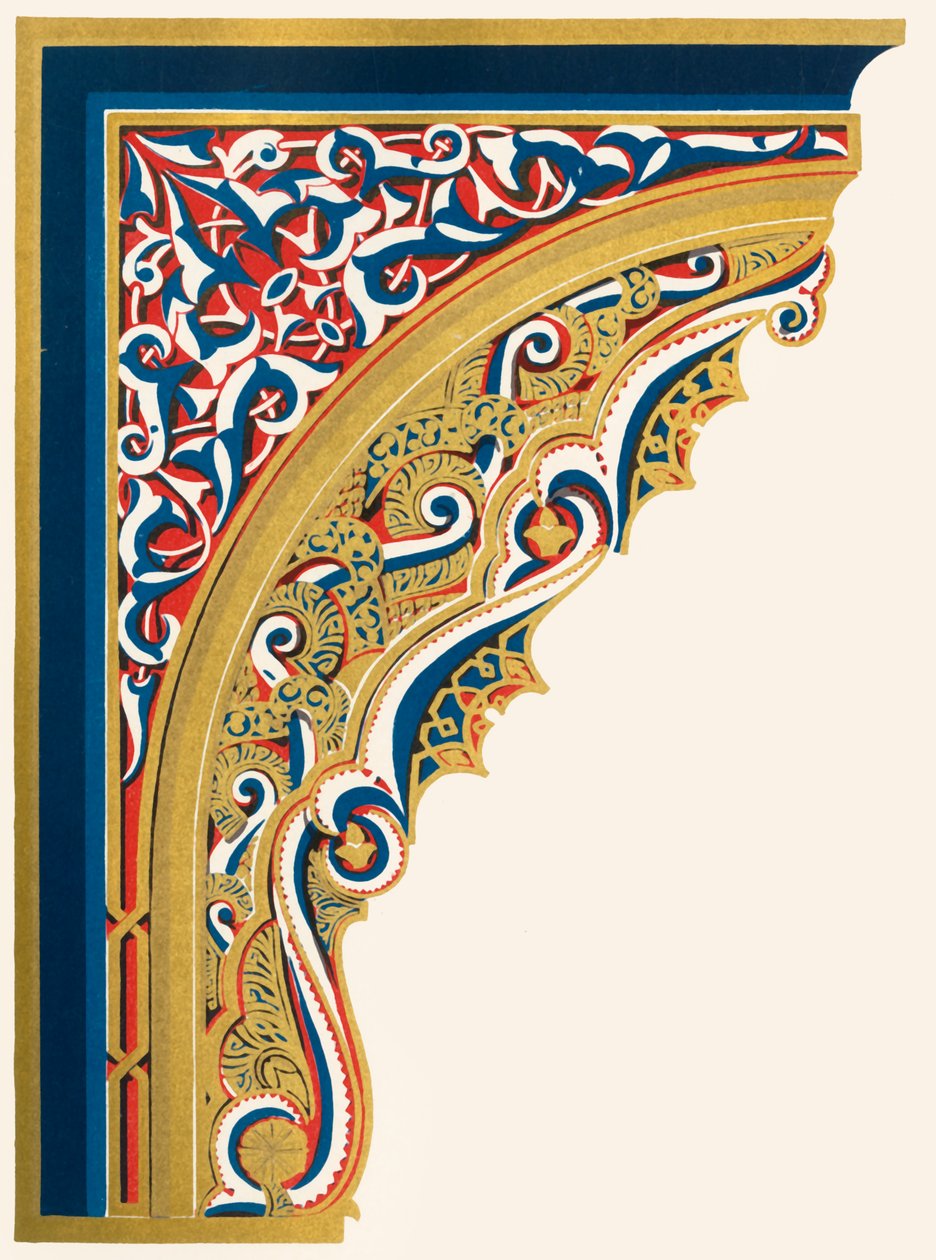 أقواس تدعم سقف الرواق ، محكمة الأسود ، 1907. بواسطة غير معروف