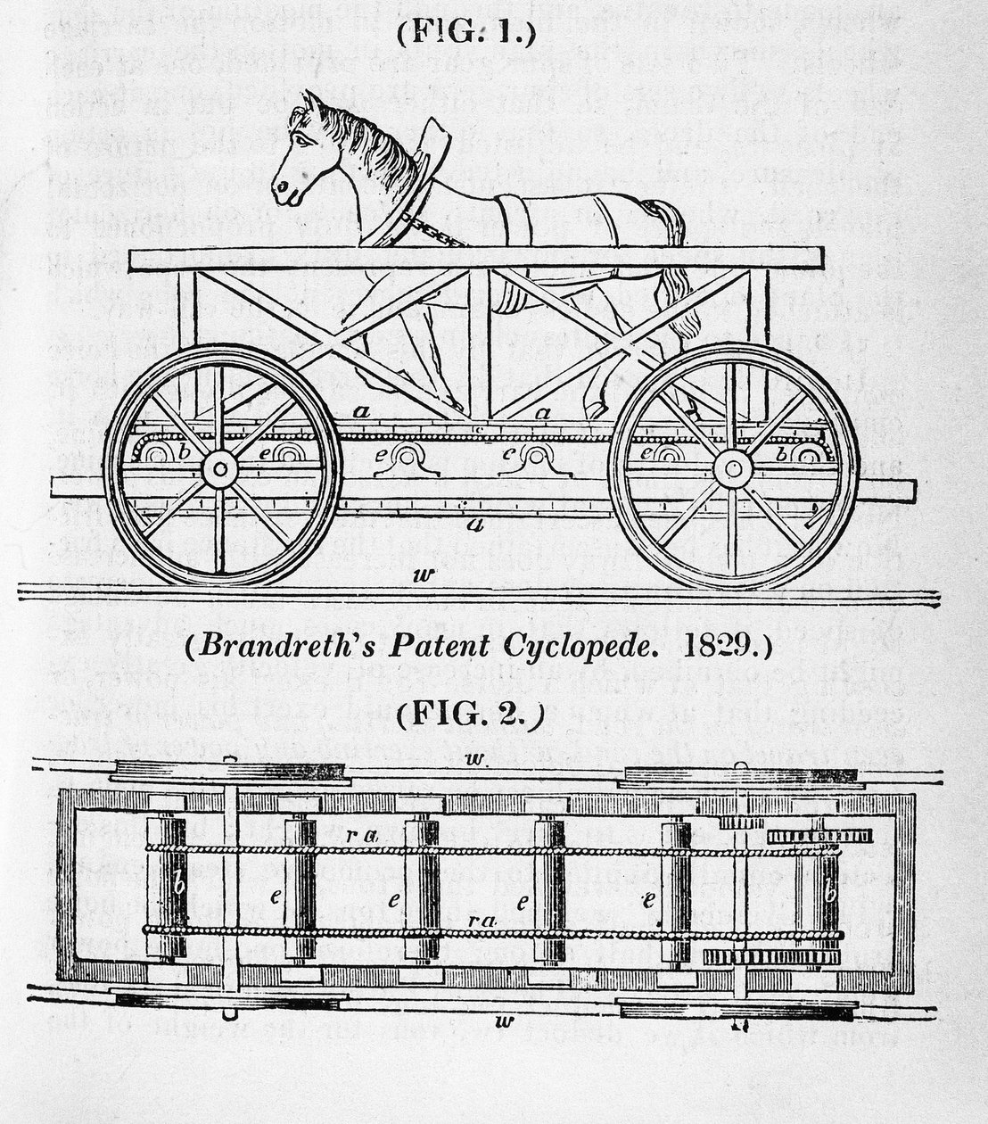قاطرة براندريثس تعمل بالحصان Cycloped ، 1829 بواسطة غير معروف