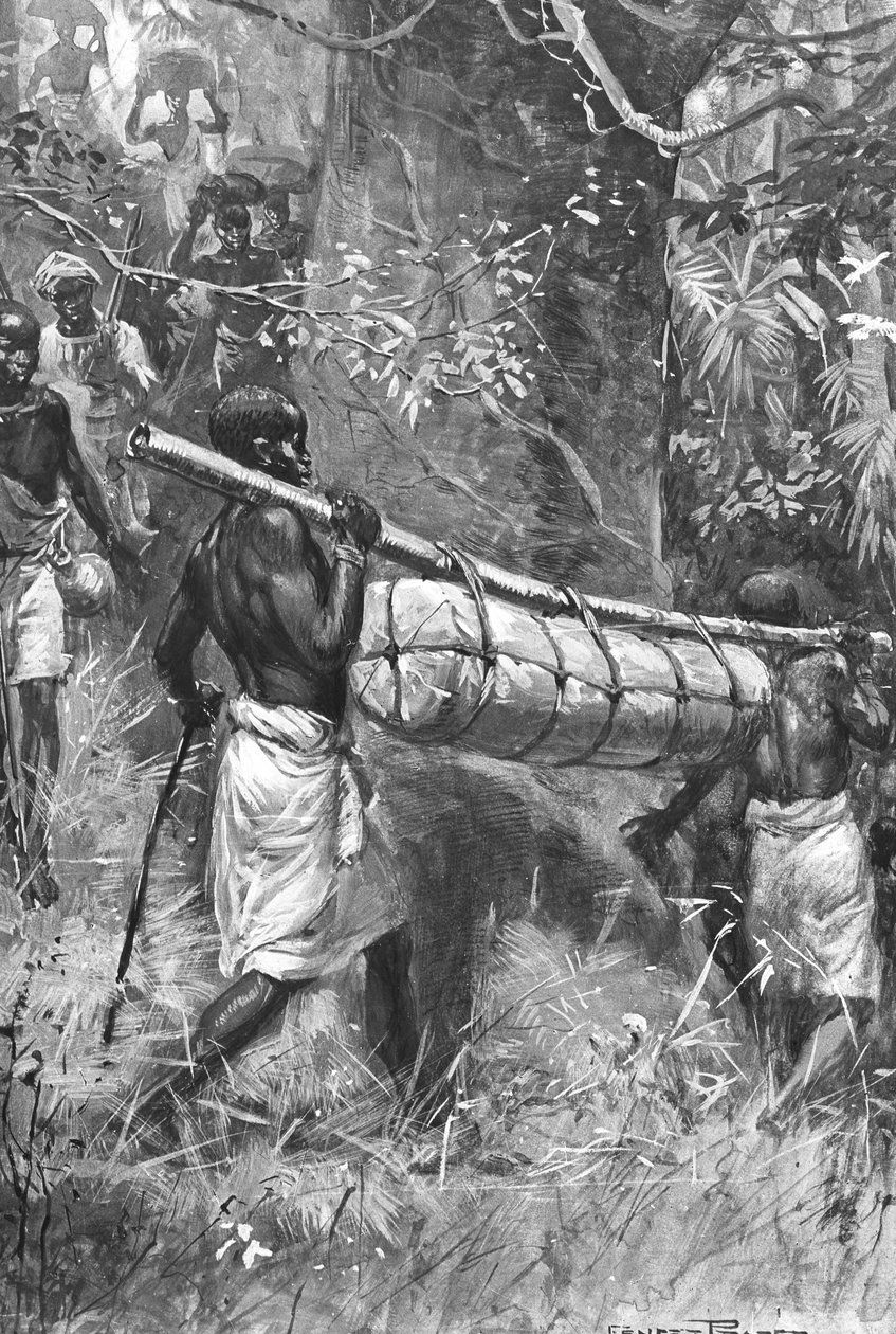 إحضار جسم ديفيد ليفينغستون إلى الساحل ، إفريقيا ، 1873 بواسطة غير معروف