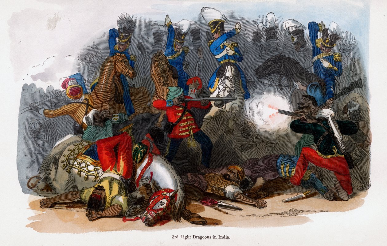 Dragoons البريطانية الخفيفة الثالثة في العمل في الهند بواسطة غير معروف