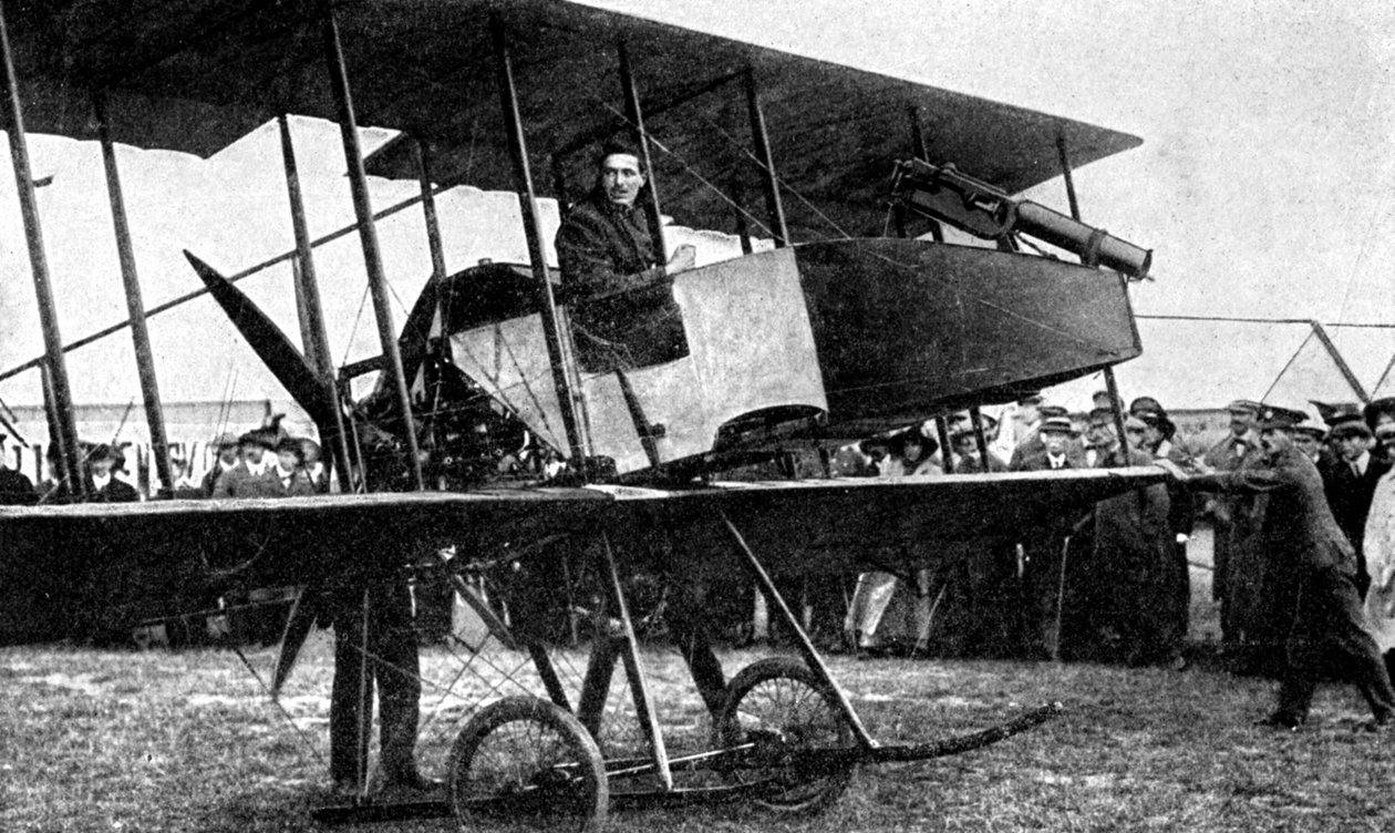 طائرة بريطانية ببندقية سريعة ، الحرب العالمية الأولى ، 1914 بواسطة غير معروف