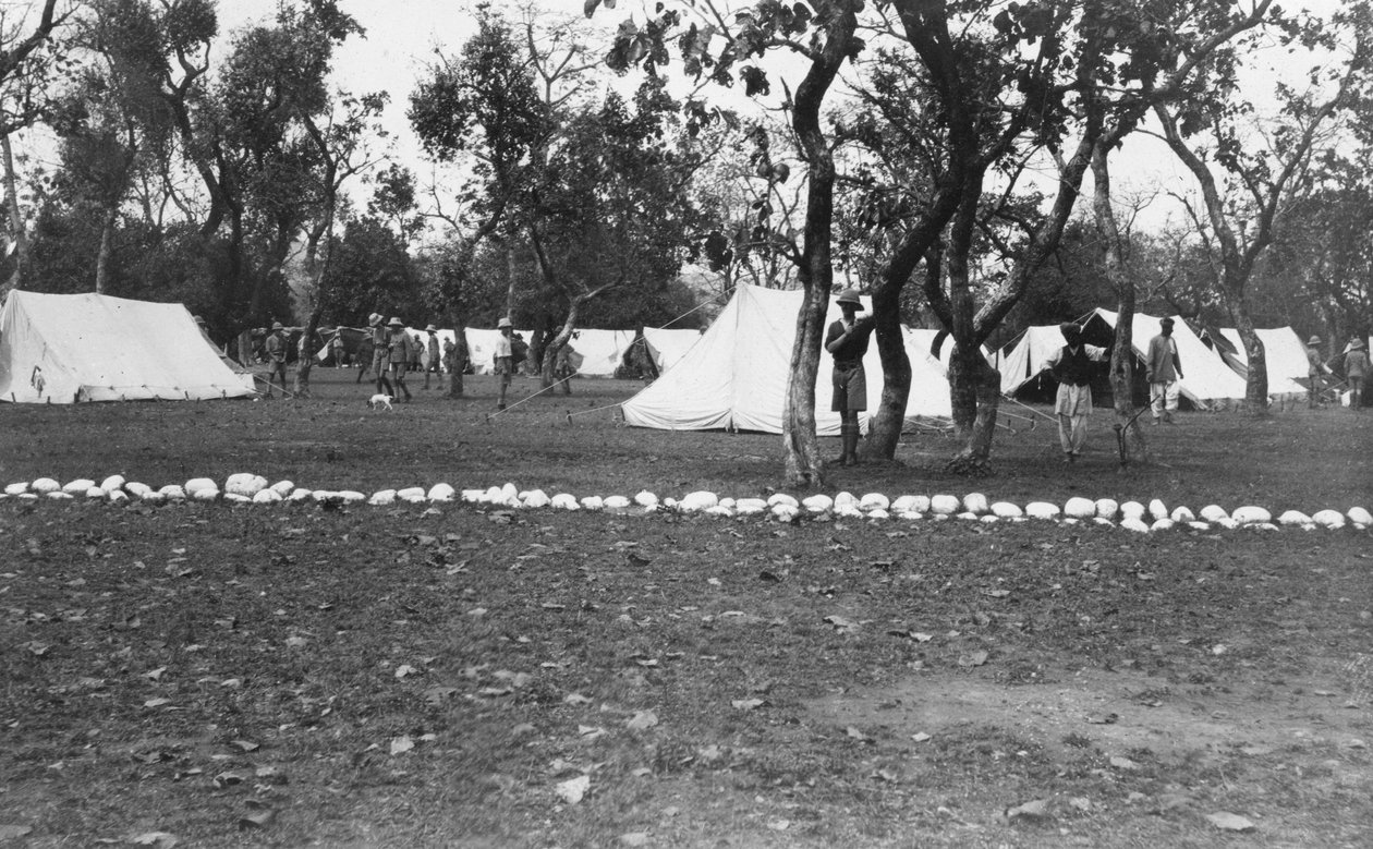 معسكر الجيش البريطاني على نهر يامونا ، الهند ، 1917 بواسطة غير معروف