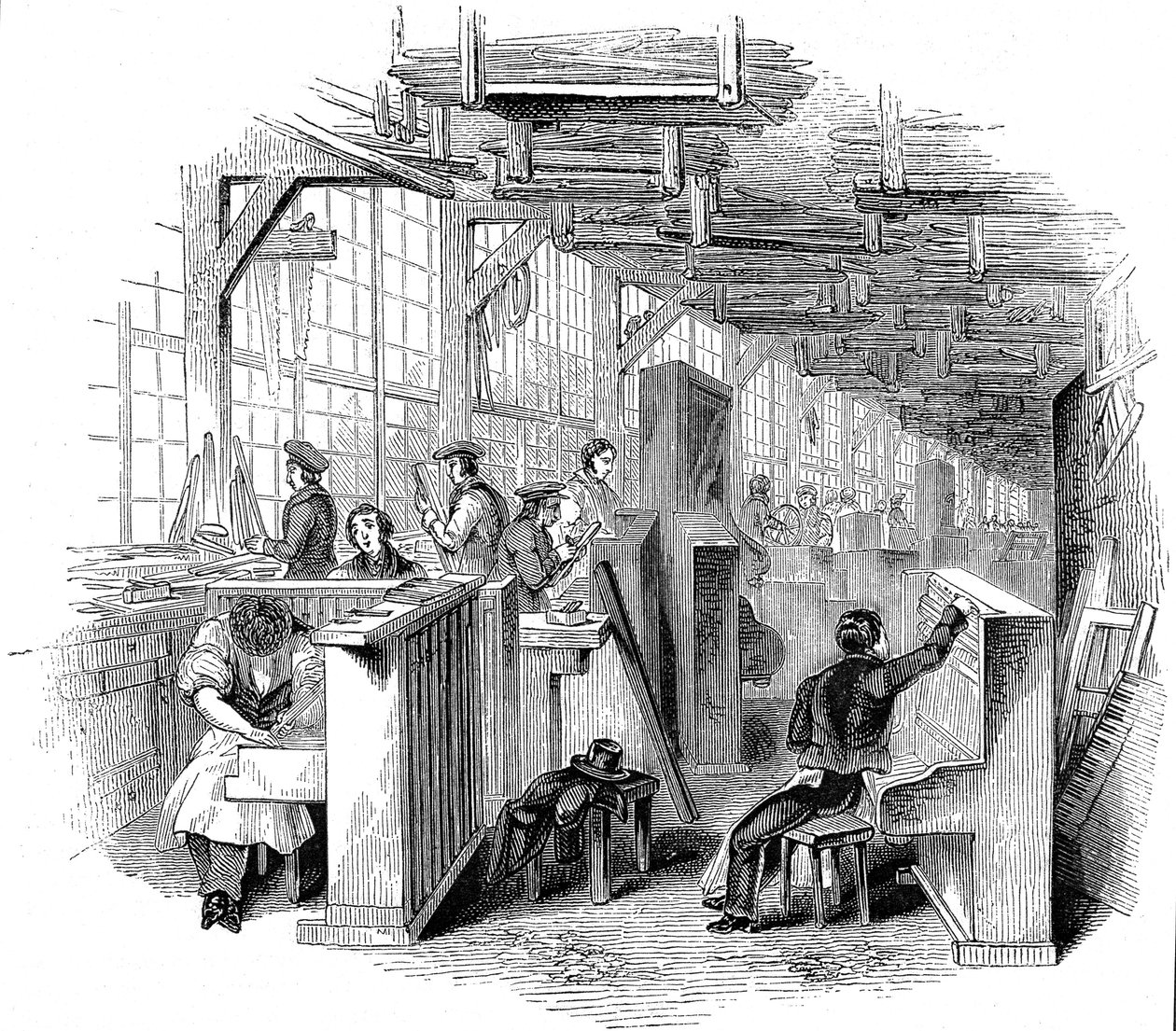 مصنع بيانو من Broadwoods ، طريق هورسيفيري ، وستمنستر ، لندن ، 1842 بواسطة غير معروف