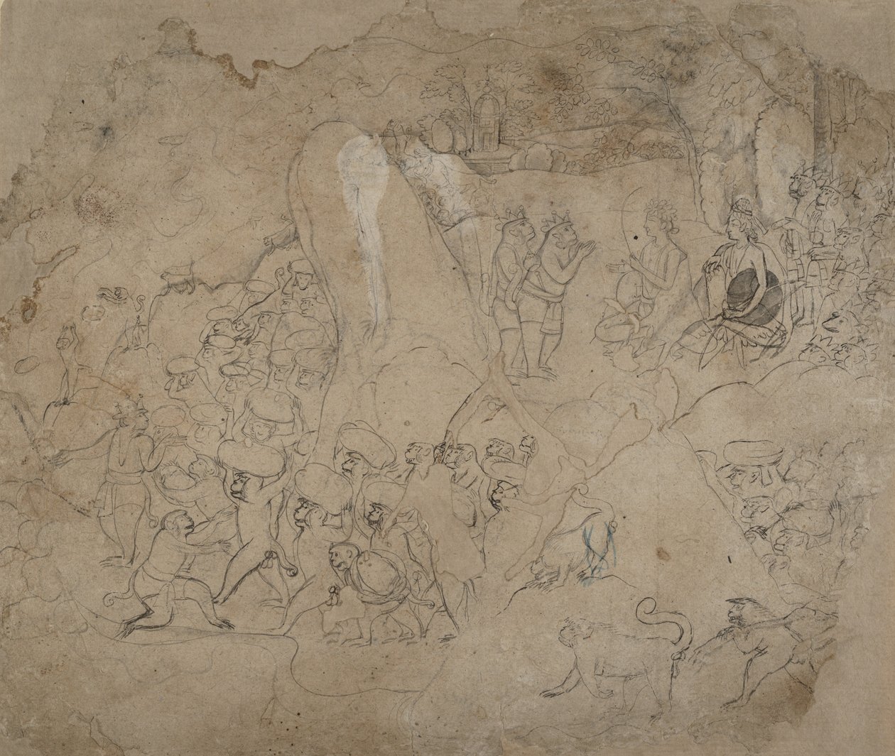 بناء الجسر إلى لانكا ، كاليفورنيا. 1800. بواسطة غير معروف