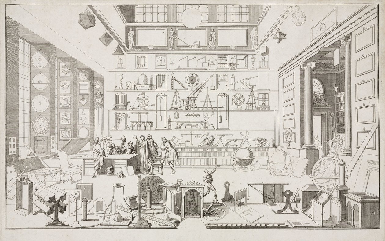 Cabinet de Geometrie de Mr LE CLERC - مراكز الأبحاث المعمل الفيزيائي لأكاديمية العلوم ، باريس ، عام 1700 بواسطة غير معروف