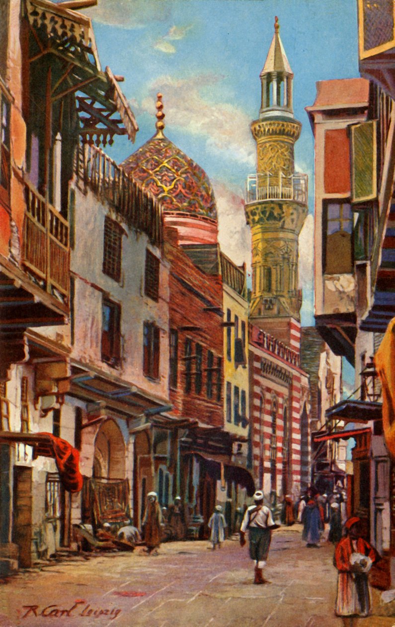 القاهرة: شارع بولاق ومسجد أبو العلا ، c1918-c1939. بواسطة غير معروف