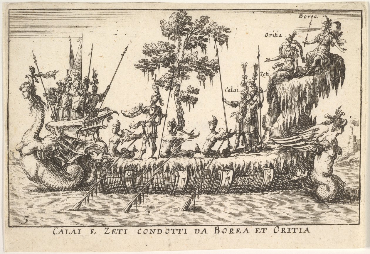 كاليه وزيتيس بقيادة بوريس وأوريثيا كاليه إي زيتي كوندوتي دا بوريا وأوريتيا ، ث ... ، 1664. بواسطة غير معروف