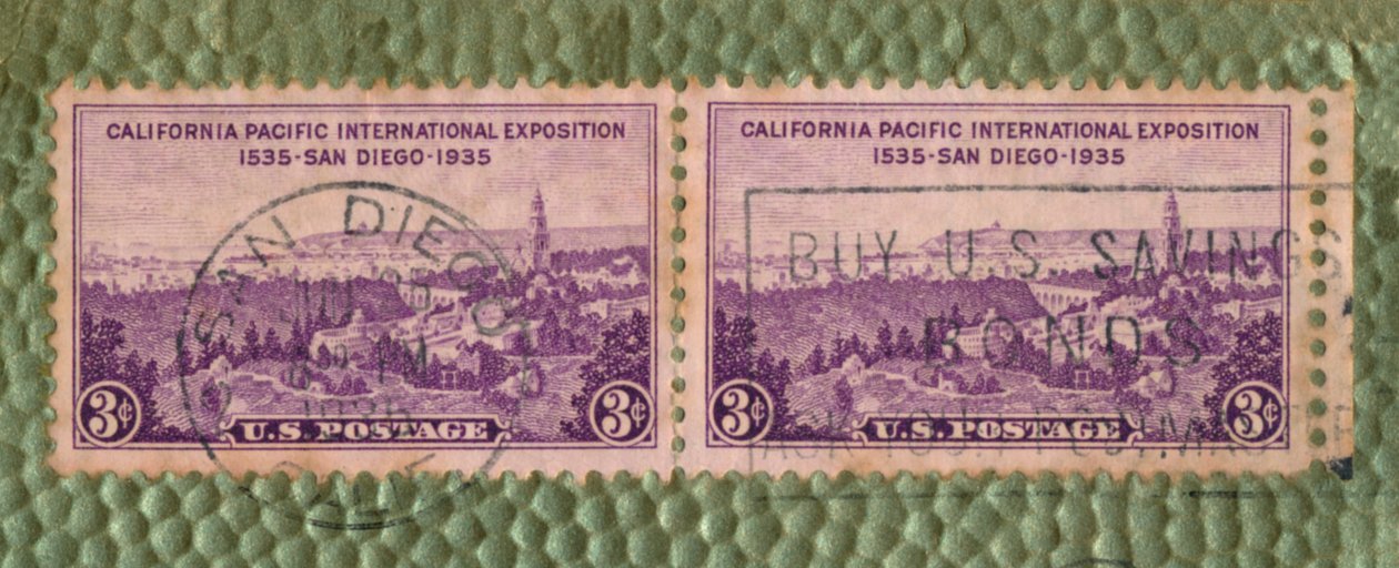 معرض كاليفورنيا الدولي للمحيط - طابع بريد أمريكي ، c1935 بواسطة غير معروف
