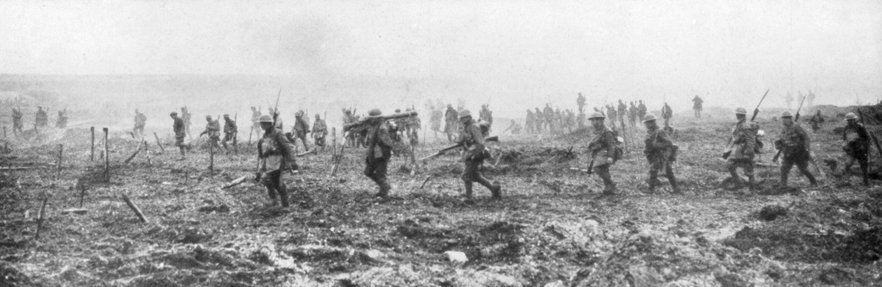 القوات الكندية في المنطقة الحرام ، فيمي ، فرنسا ، الحرب العالمية الأولى ، 9 أبريل 1917 بواسطة غير معروف