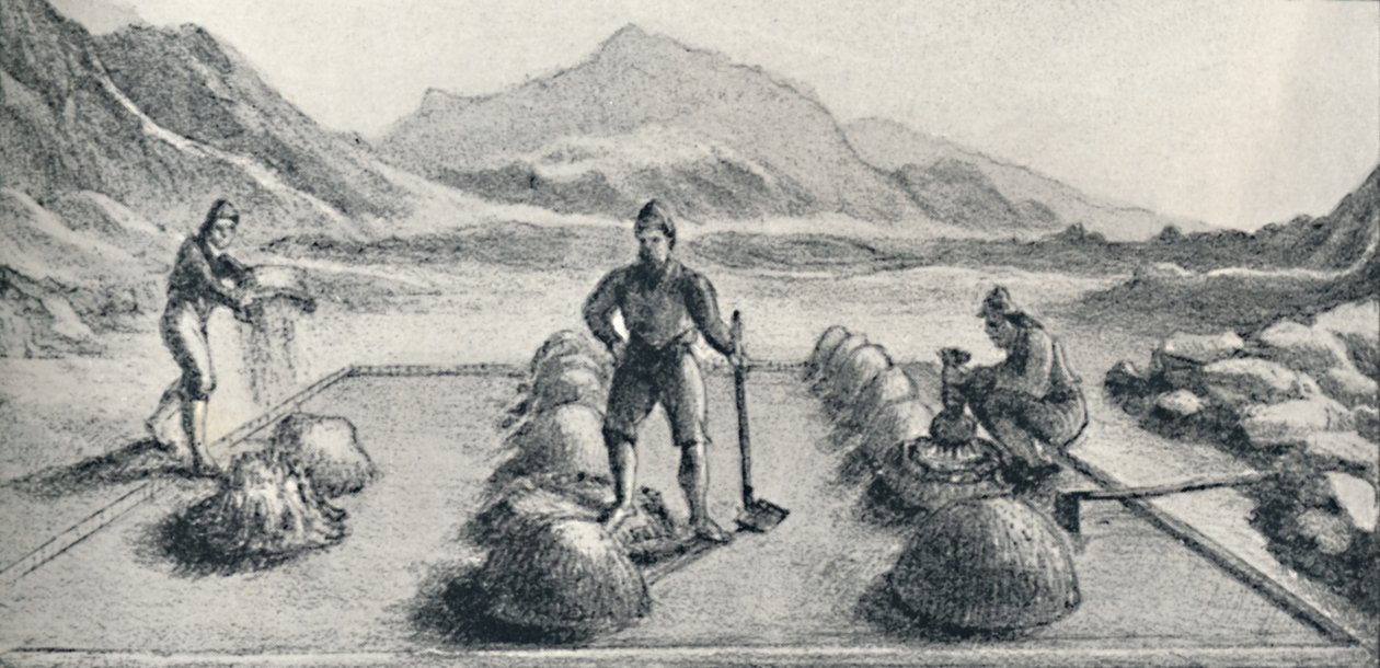 Cancha De Beneficiar ، أو طريقة اندماج الذهب والفضة ، c1826 ، 1911 بواسطة غير معروف