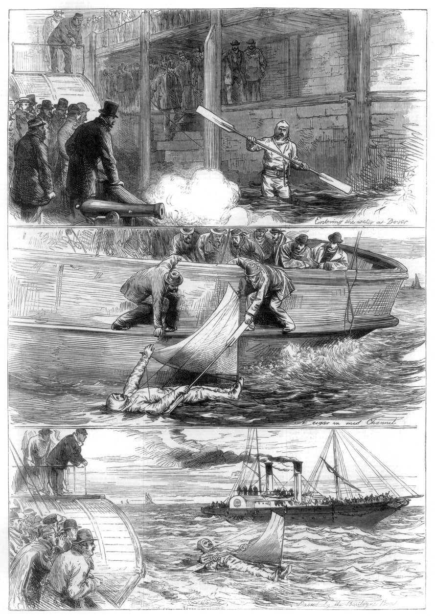 رحلة الكابتن بويتونز عبر القناة ، 1875 بواسطة غير معروف