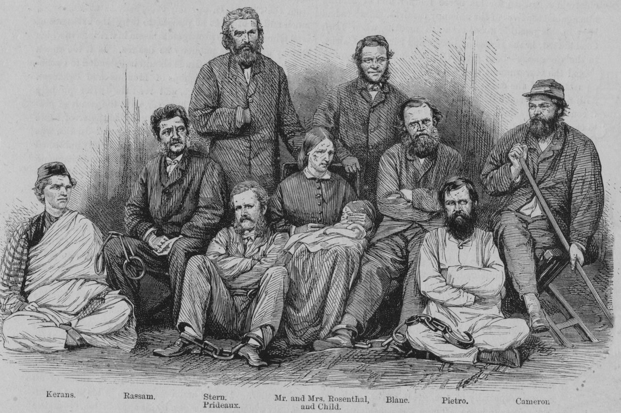 الكابتن كاميرون والأسرى الحبشيون الآخرون ، c1864. بواسطة غير معروف