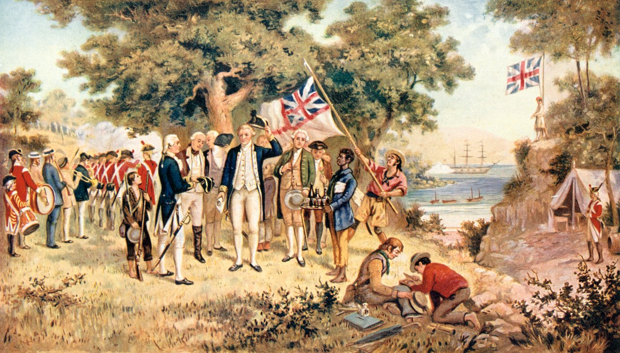 استولى الكابتن جيمس كوك على نيو ساوث ويلز باسم التاج البريطاني عام 1770 بواسطة غير معروف