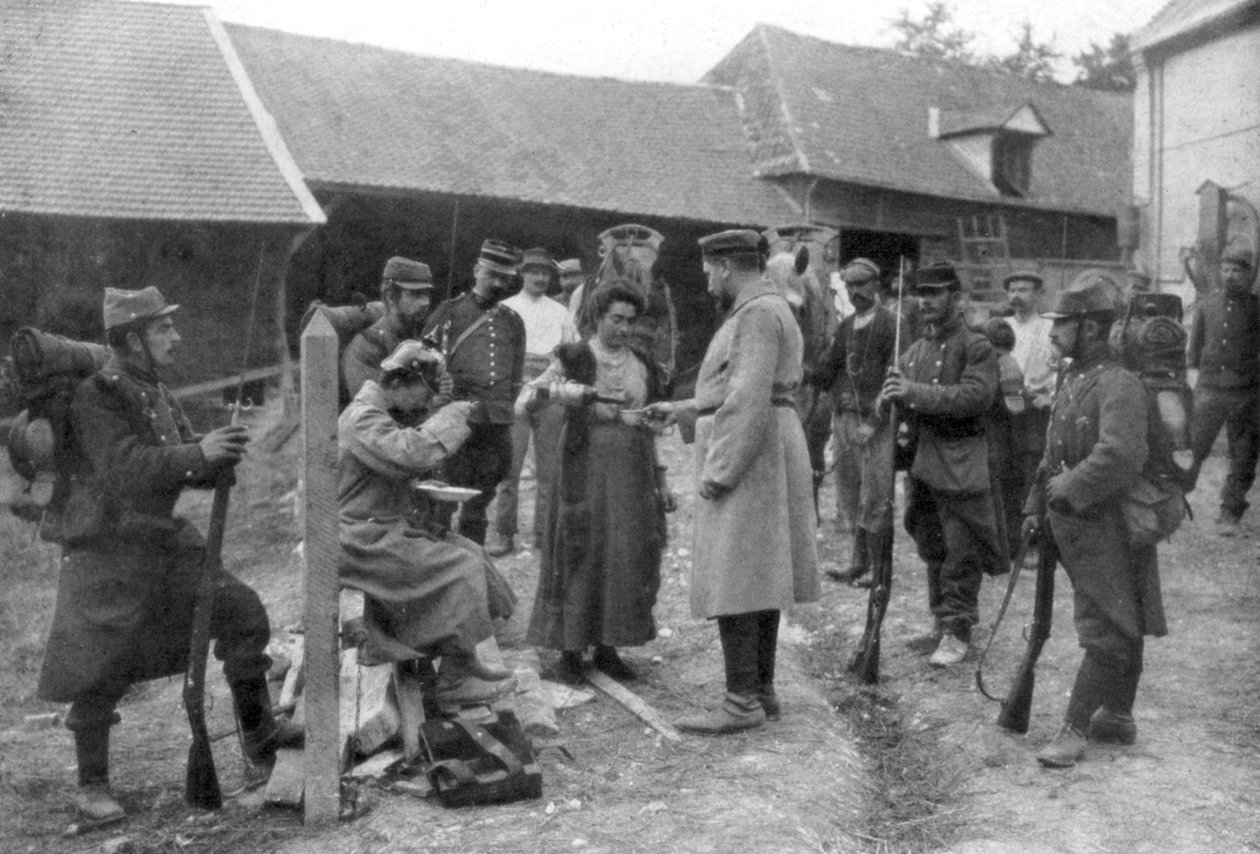 تم أسر السجناء الألمان ، فرنسا ، أغسطس 1914 بواسطة غير معروف