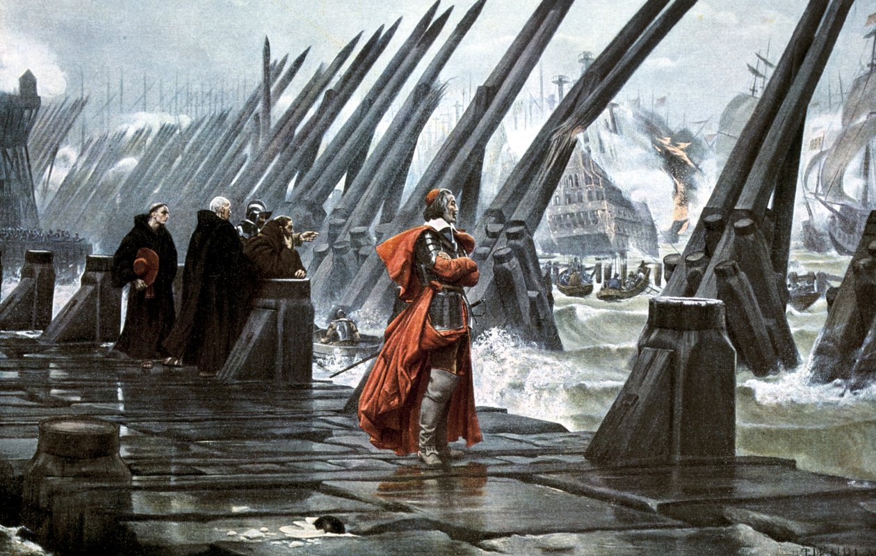 الكاردينال ريشيليو في حصار لاروشيل ، 1628 أوائل القرن العشرين بواسطة غير معروف