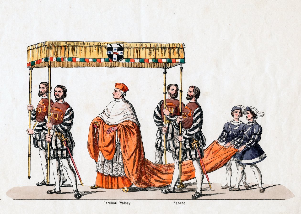 الكاردينال Wolsey ، تصميم أزياء مسرحية شكسبير ، هنري الثامن ، القرن التاسع عشر بواسطة غير معروف