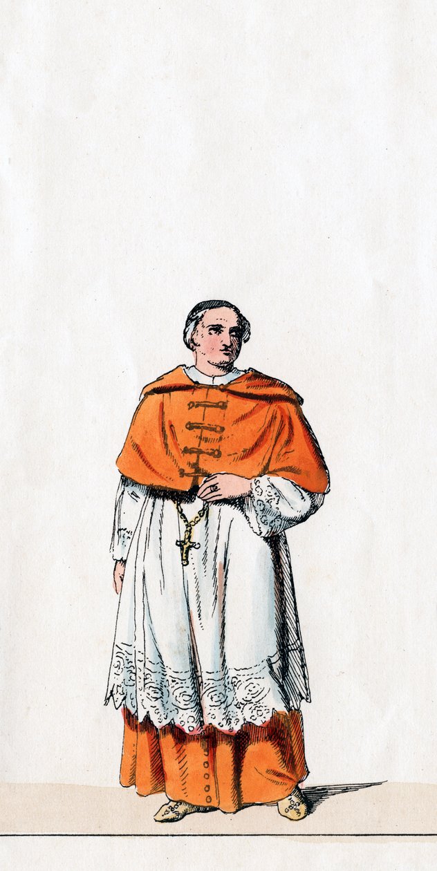 الكاردينال Wolsey ، تصميم أزياء مسرحية شكسبير ، هنري الثامن ، القرن التاسع عشر بواسطة غير معروف
