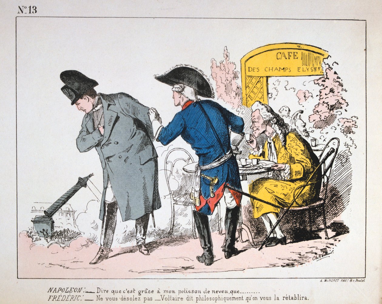 كاريكاتير نابليون الأول أشاهد سقوط كولون دي فاندوم ، كومونة باريس ، 1871. بواسطة غير معروف