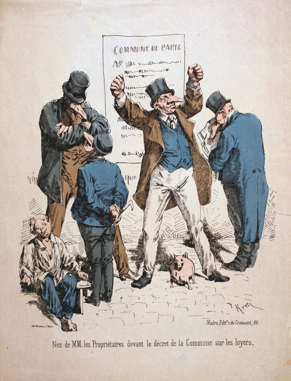 كاريكاتير أصحاب كومونة باريس ، 1871. بواسطة غير معروف