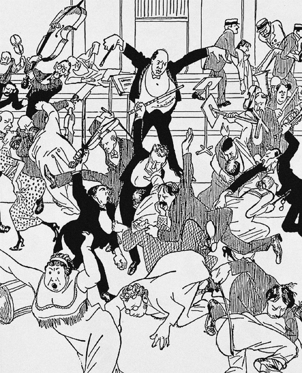 كاريكاتير في غرفة شونبرجس السيمفونية رقم 1 في 31 مارس 1913 في فيينا ، 1913 بواسطة غير معروف