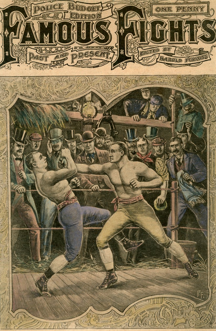 ضرب كارني اليمين على فكه بكل قوته ، 1880s أواخر القرن التاسع عشر أو أوائل القرن العشرين بواسطة غير معروف