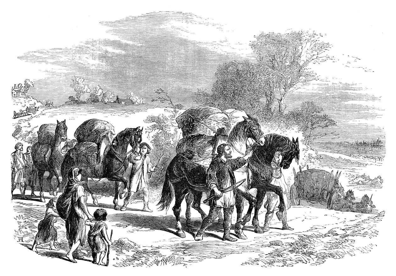 حمل الخبز إلى لندن على الخيول ، c1895 بواسطة غير معروف