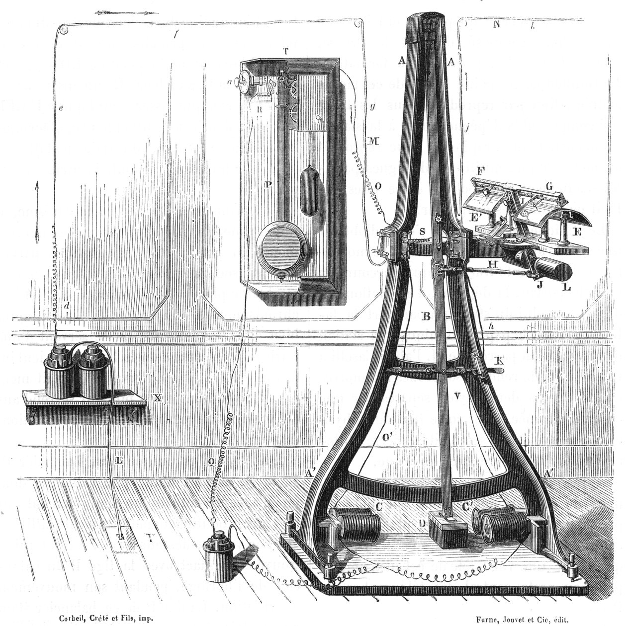 آلة طباعة Pantelegraph لعام 1865 ، c1870 بواسطة غير معروف