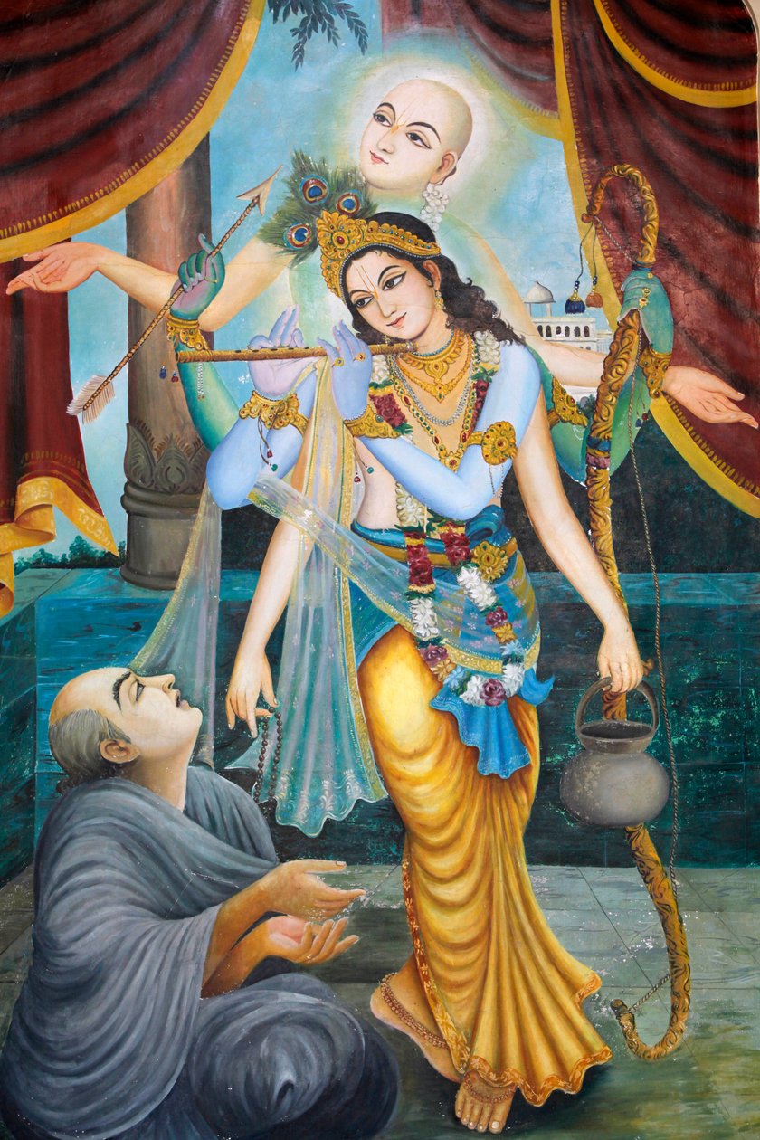 Chaitanya Mahaprabhu ، قديس من Vaishnava ومصلح اجتماعي من القرن الخامس عشر - تعني Vaishnava تبجيل Vishnu أو Krishna (Krishna ، الذي يعزف على الفلوت ، هو أحد صور Vishnu الرمزية) Vrindavan Inde بواسطة غير معروف