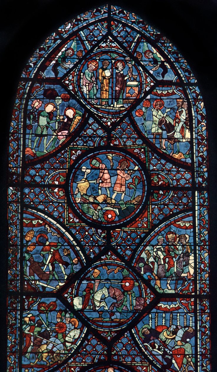 نافذة شارلمان ، كاتدرائية شارتر ، فرنسا ، c1225 بواسطة غير معروف
