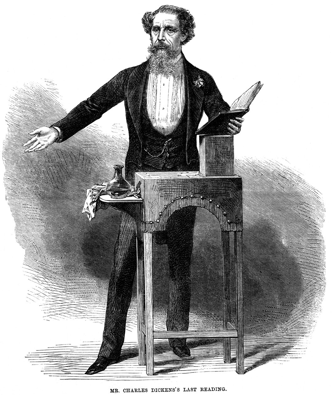 تشارلز ديكنز 1812-1870 يعطي آخر قراءة عامة له في St Jamess Hall ، لندن ، 5 مارس 1870 بواسطة غير معروف