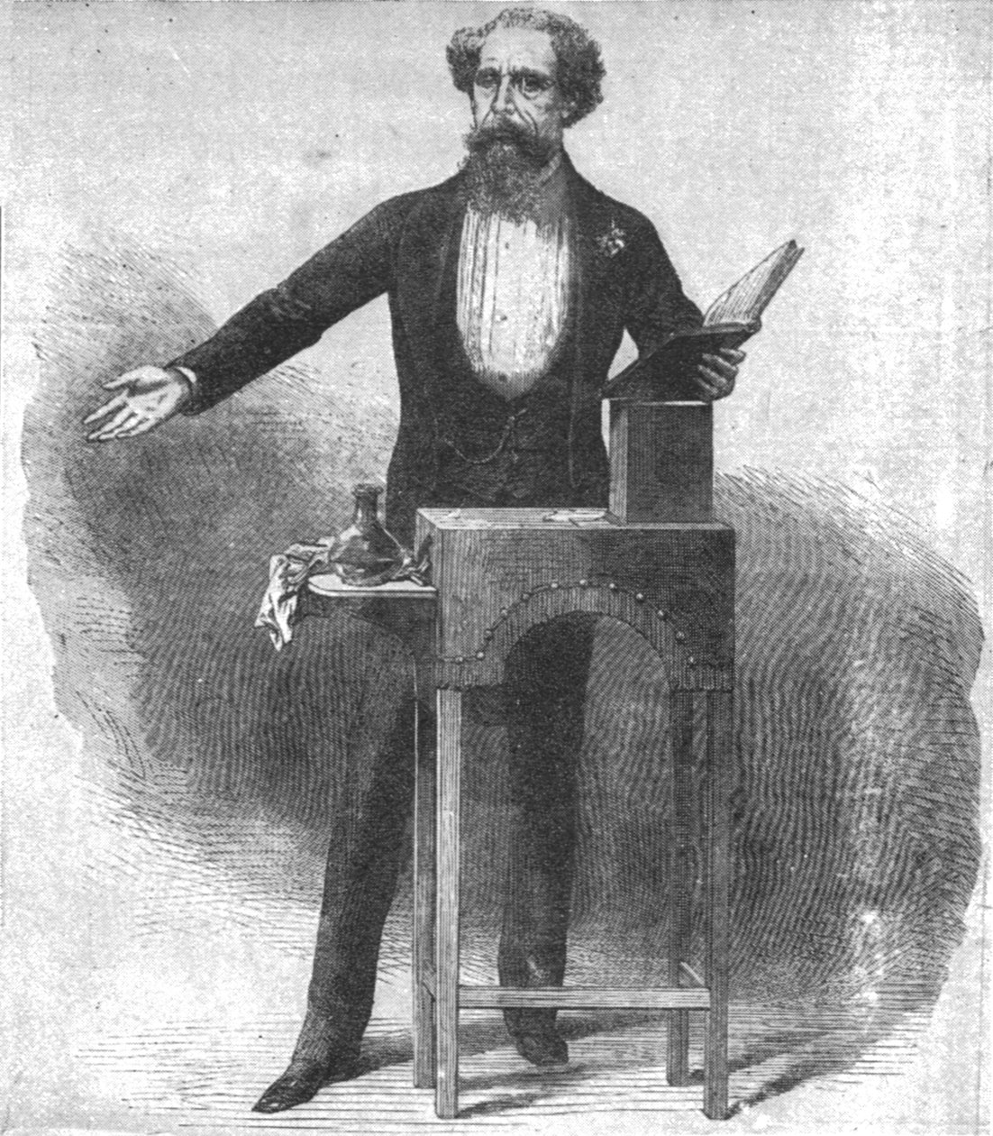 قراءة تشارلز ديكنز الأخيرة في قاعة سانت جاميس ، 15 مارس 1870 ، 1901. بواسطة غير معروف