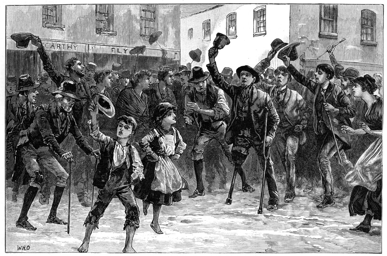 الهتاف اللورد راندولف تشرشلز عند سماع استقالته ، لوغريا ، أيرلندا ، 1887 بواسطة غير معروف