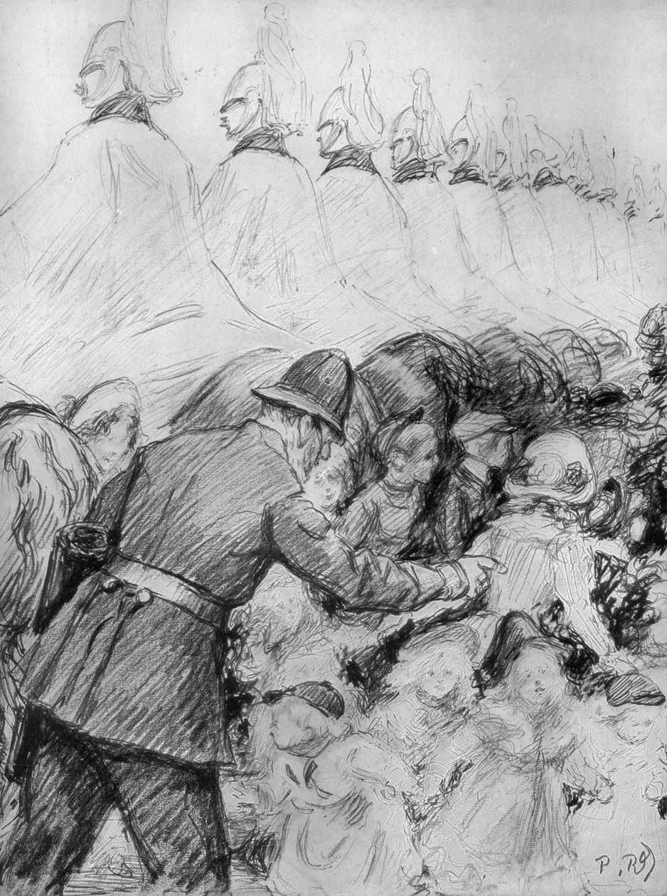 أطفال في الحشد في إعلان الملك جورج الخامس ، 1910 بواسطة غير معروف